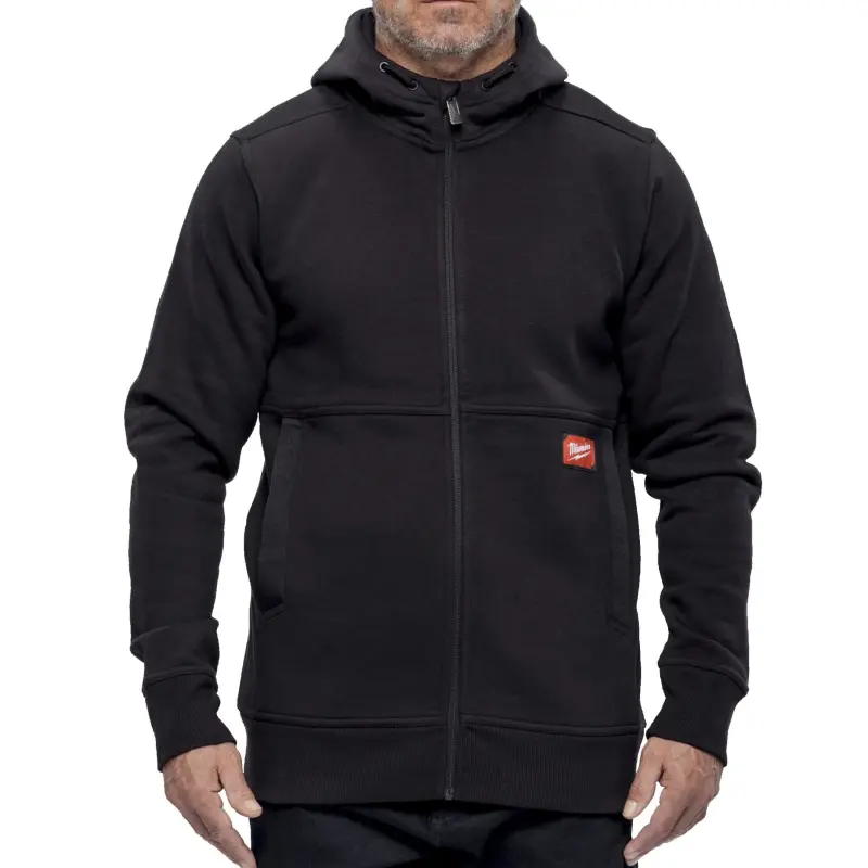 Pracovní mikina s kapucí Milwaukee GRIDIRON WHZ BL S, černá, velikost S, se zipem, 4932499387